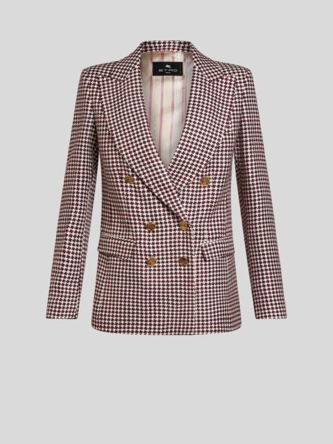 DOUBLE-BREASTED HOUNDSTOOTH JACKET