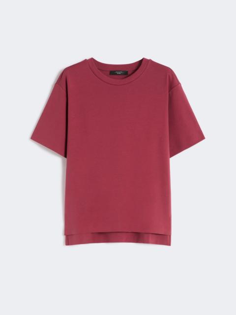 Cotton jersey boxy T-shirt - CHERRY