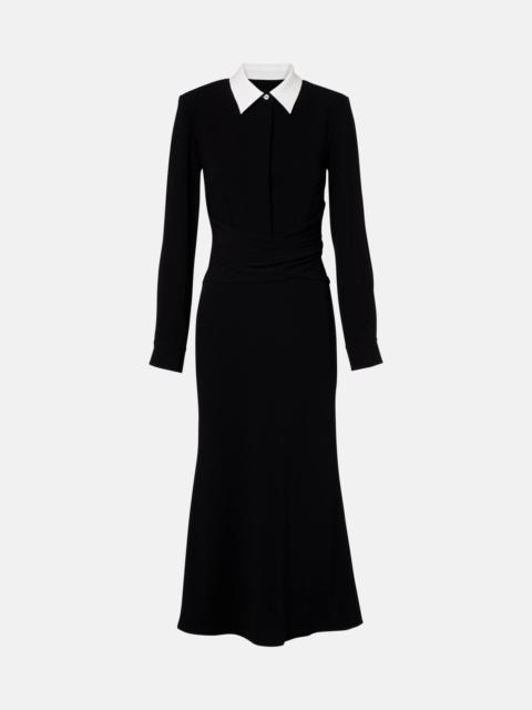 Satin crêpe midi dress