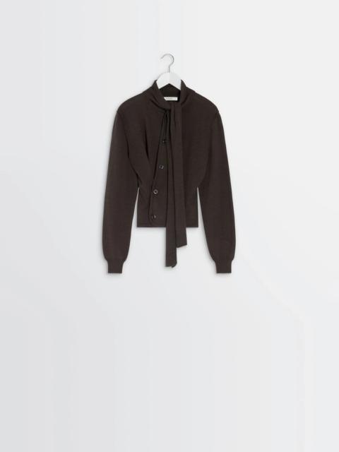 TWISTED CARDIGAN WITH SCARF