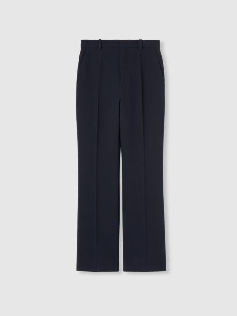 Light wool crêpe pant with embroidery