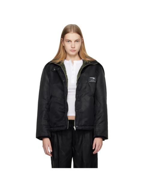 Black Nylon Bomber Jacket