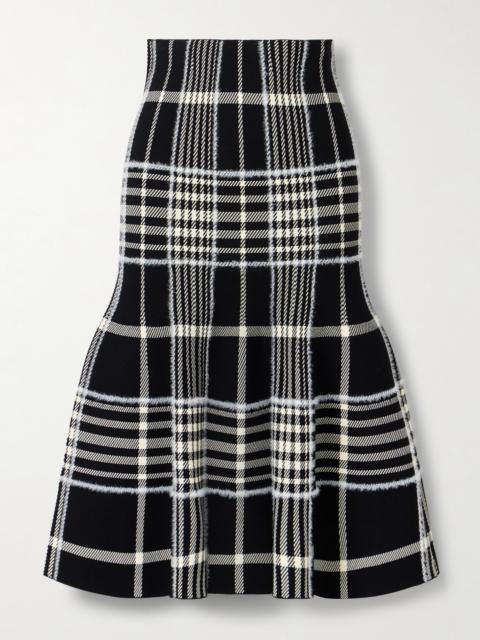 The Rory Checked Jacquard-knit Midi Skirt