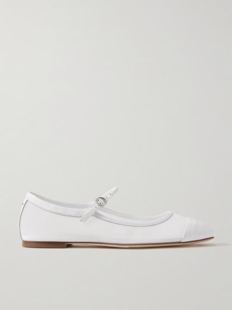 Uma Mesh And Leather Mary Jane Flats