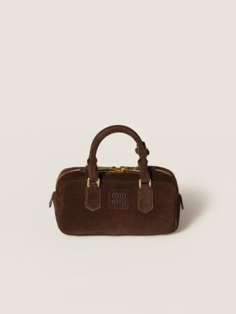 Arcadie padded suede top-handle bag