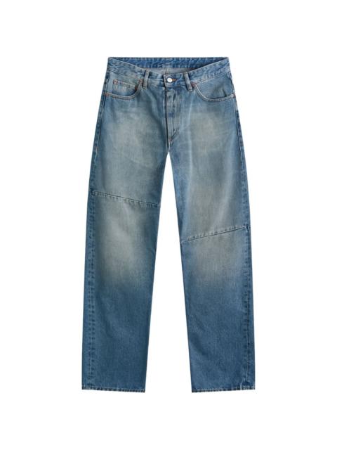 panelled denim jeans