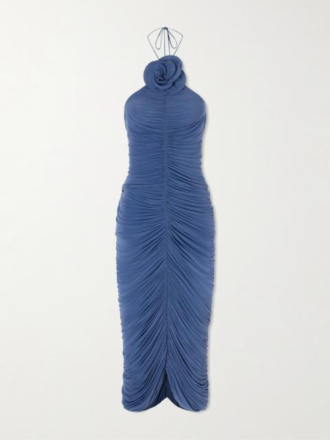 Appliquéd Stretch-jersey Midi Dress