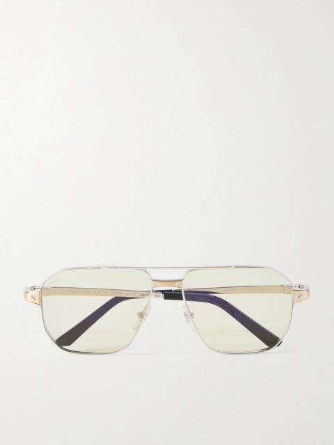Santos Aviator-Style Silver-Tone Sunglasses Silver