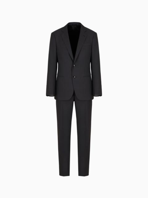 MANHATTAN LINE PINSTRIPED VIRGIN-WOOL SINGLE-BREASTED SUIT