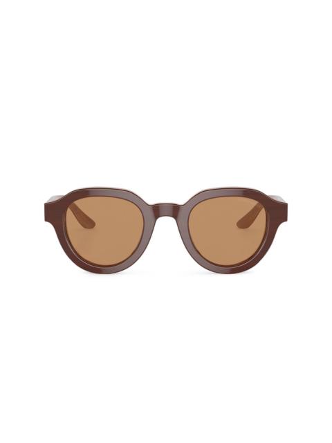 logo-print round-frame sunglasses