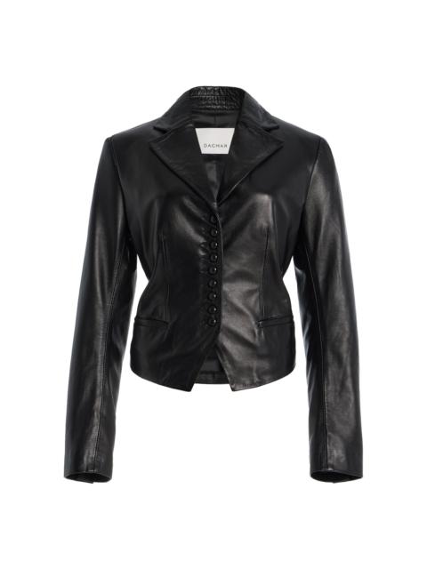 Tailored Leather Blazer black