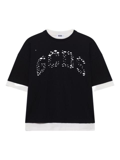 perforated layered T-shirt