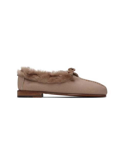 Taupe Tilla Shearling Loafers