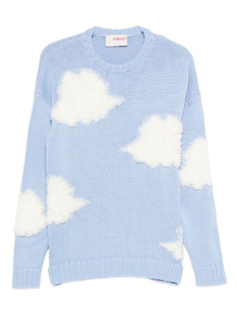 cloud-appliqué wool sweater