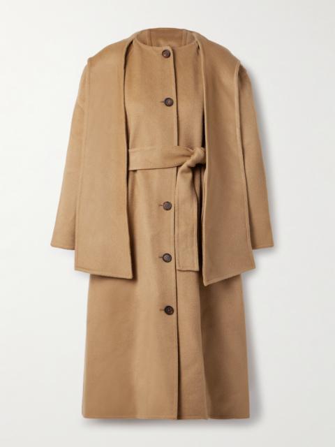 Astra Scarf-detailed Hooded Wool-felt Coat