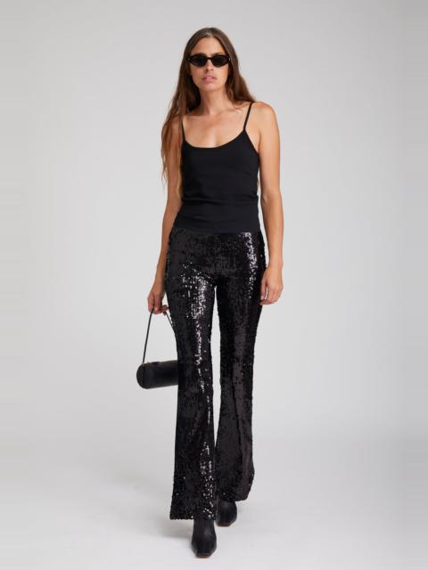 BLACK SEQUIN MICRO FLARE PANT
