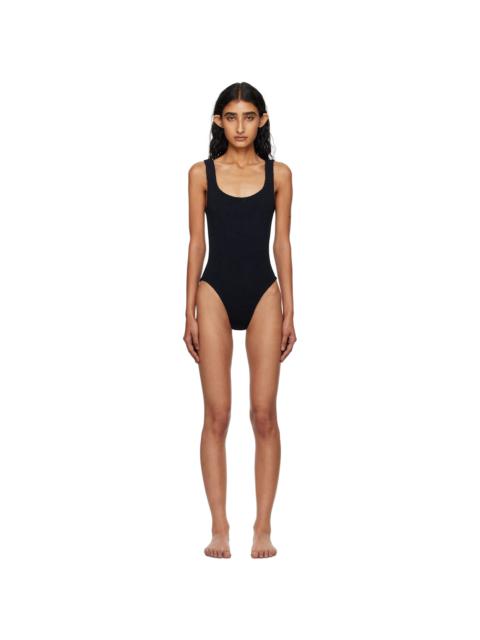 Black Square Neck Swimsuit