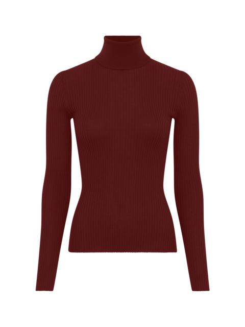 Peppe Knit Turtleneck in Burnt Sienna Cashmere Silk