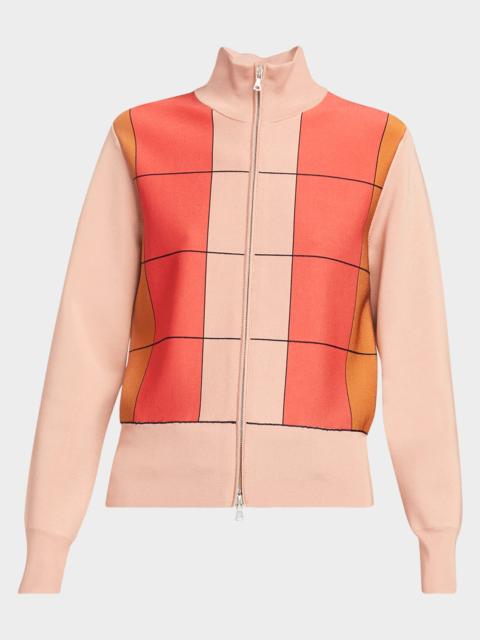 Timor Geometric Grid Zip Jacket