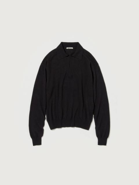 SUPER FINE CASHMERE SILK KNIT SKIPPER POLO