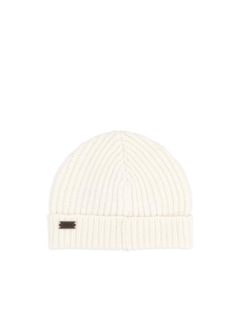 logo-plaque beanie hat