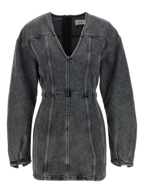 V-neck denim mini dress