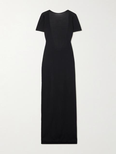 Open-back Wool Maxi Dress