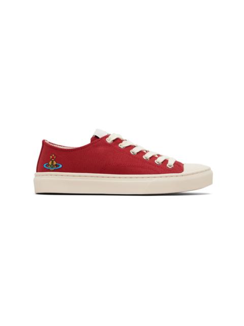 Red Low Top Plimsoll Sneakers