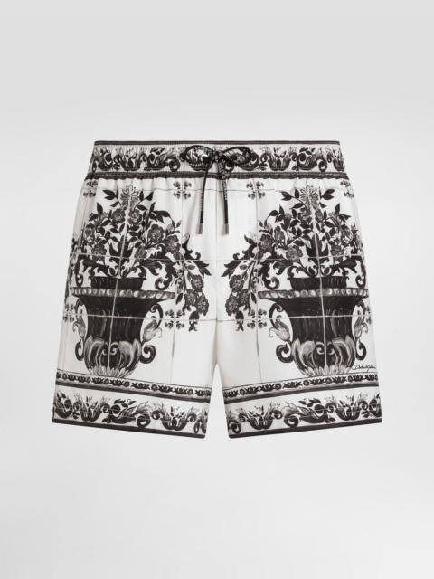 Majolica-print short swim boxer shorts