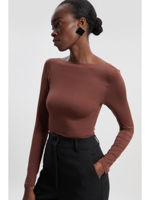 Contour Jersey Scoop Back Long Sleeve T-shirt