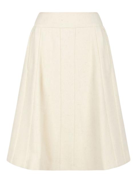 button pleated skirt