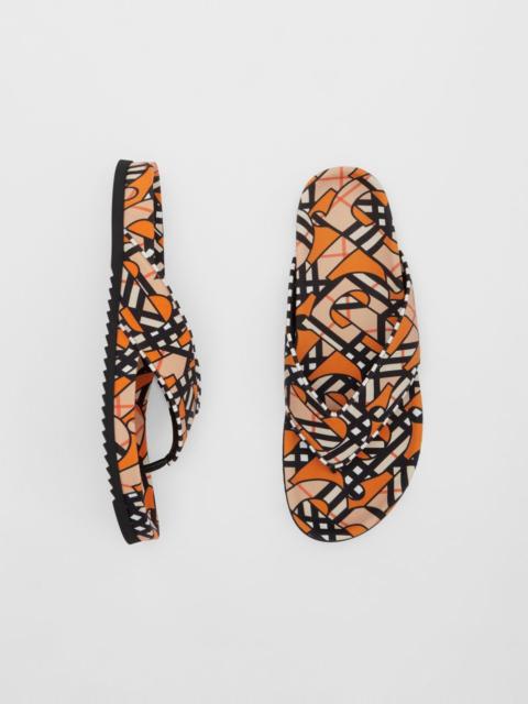 Monogram Print Neoprene Sandals