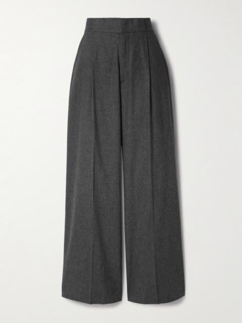 Bogart Pleated Wool-blend Flannel Wide-leg Pants