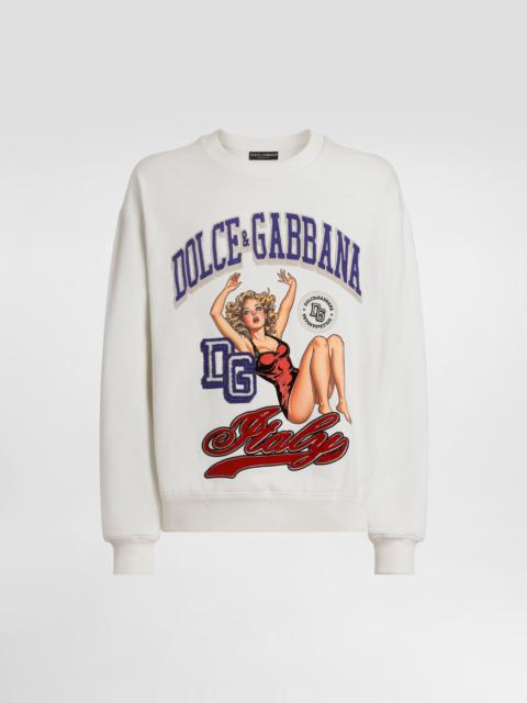 Sweatshirt with print and embroidery