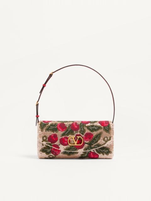 VALENTINO GARAVANI DEVAIN EMBROIDERED SMALL SHOULDER BAG