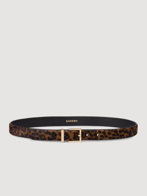 PONY EFFECT LEATHER BELT