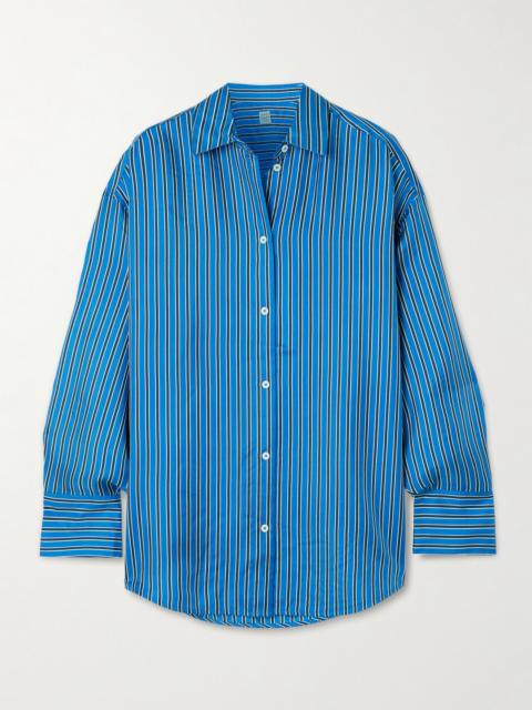 Oversized Striped Silk-twill Shirt