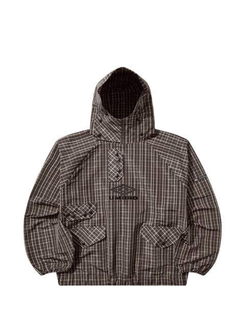 checked hooded jacket
