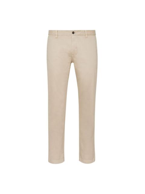 Hexagon-patch slim-fit chinos