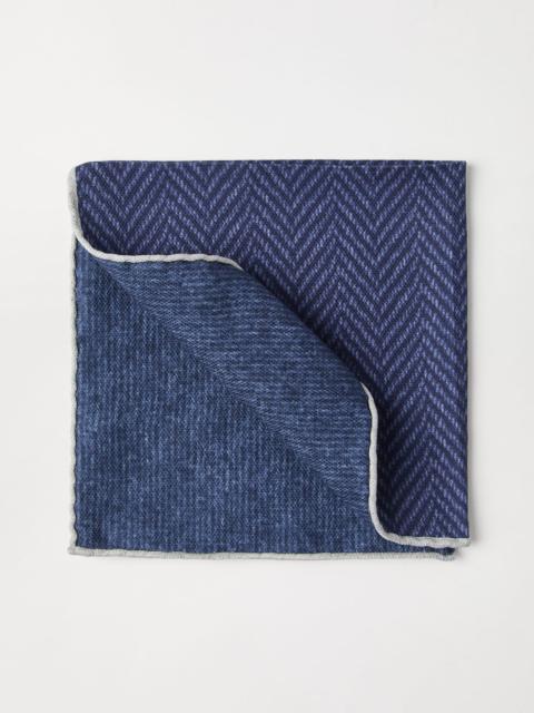 Silk chevron pocket square