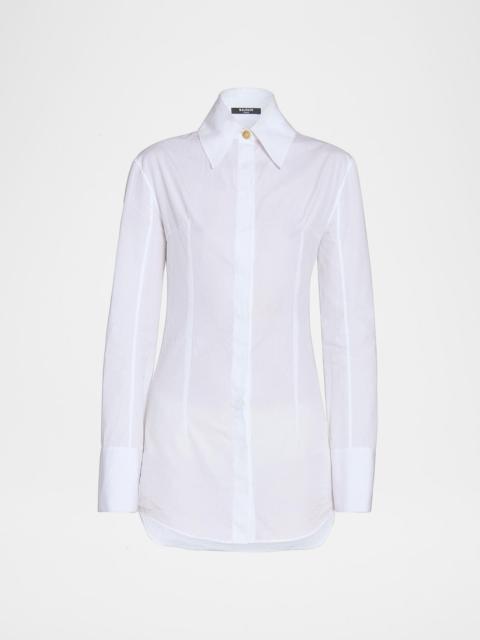 Cotton Popeline Fitted Button-Down Shirt