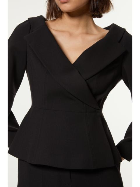 Compact Stretch Tailored Assymetric Peplum Jacket