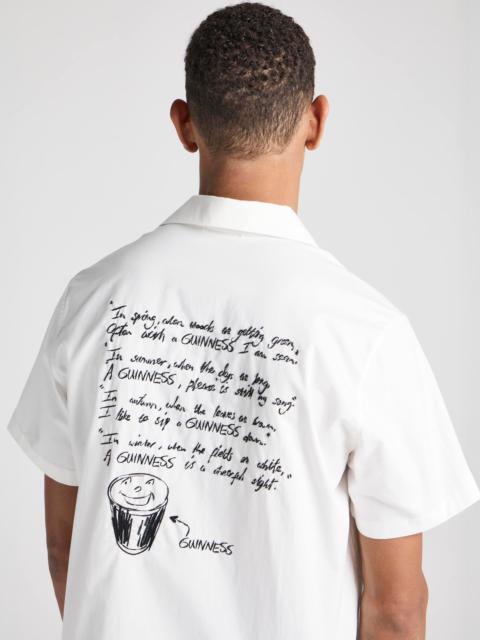 Unisex JW ANDERSON X GUINNESS EMBROIDERED COTTON SHIRT IN WHITE