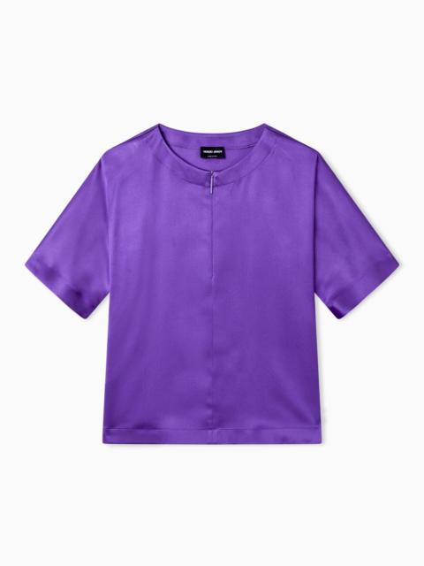 SHORT-SLEEVED SHIRT IN DOUBLE-FACED SILK SATIN