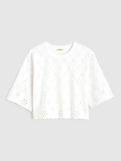 The Embroidered Boxy Crop Tee in Allday Jersey