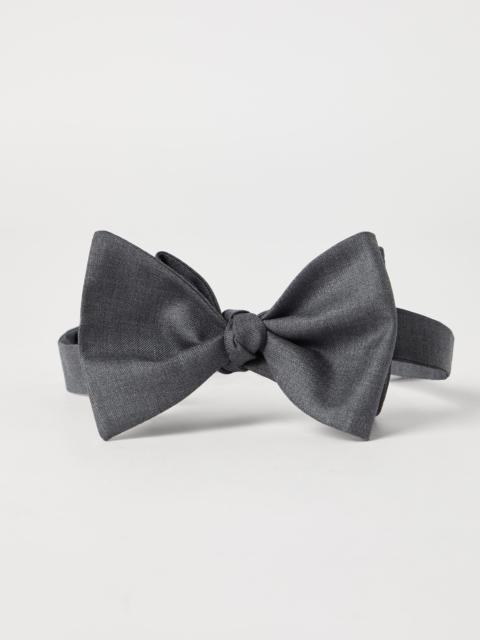 Virgin wool and silk twill bow tie