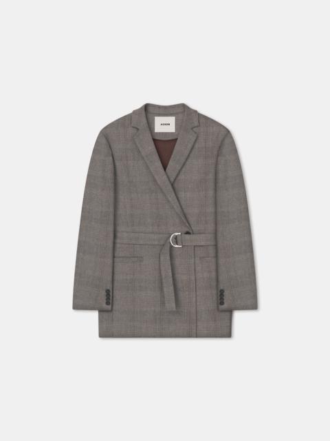 SHEPHERD
Checkered belted blazer