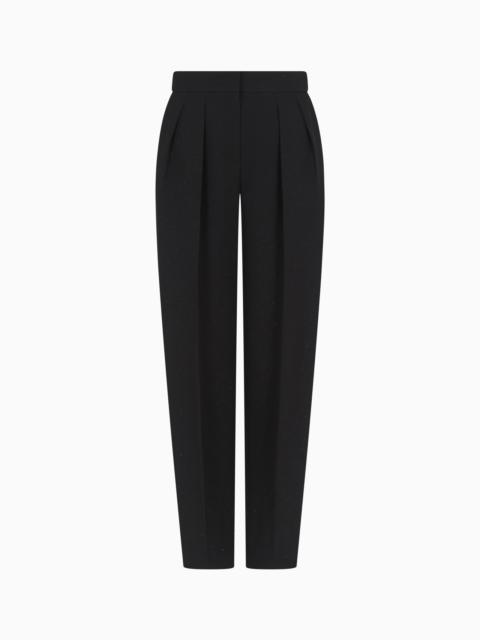 GLITTER SILK CADY TROUSERS WITH PLEATS