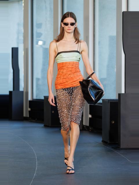 Spliced Bustier Fragment Lace Dress