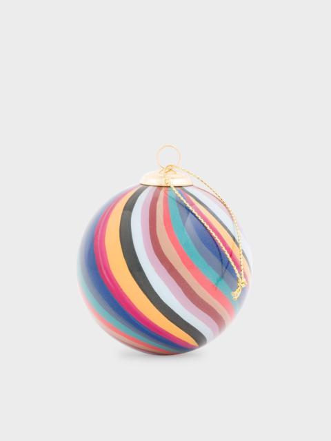 Hand-Painted Swirl Glass Bauble